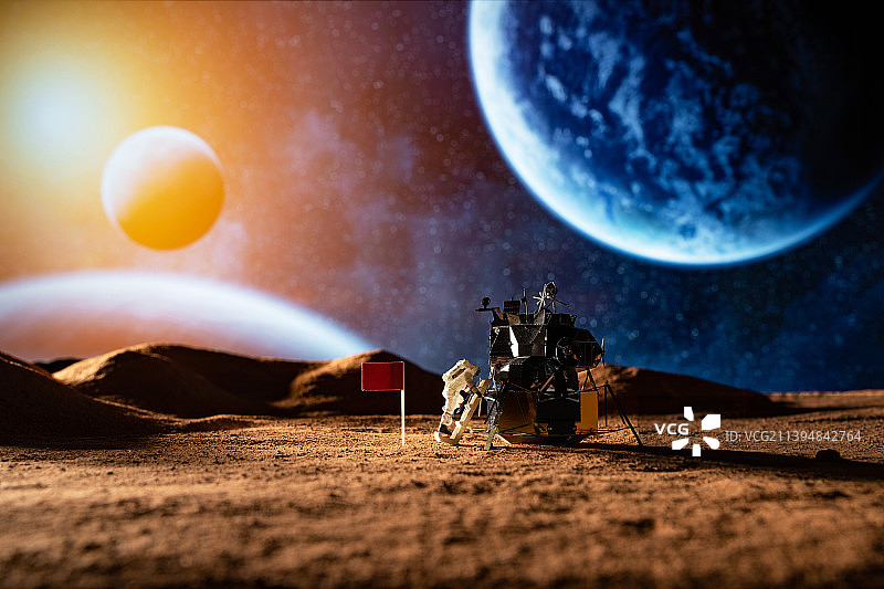 宇航员建立空间站图片素材