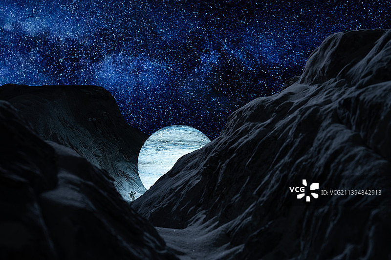 宇航员太空漫步图片素材