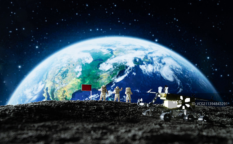 宇航员看向地球图片素材