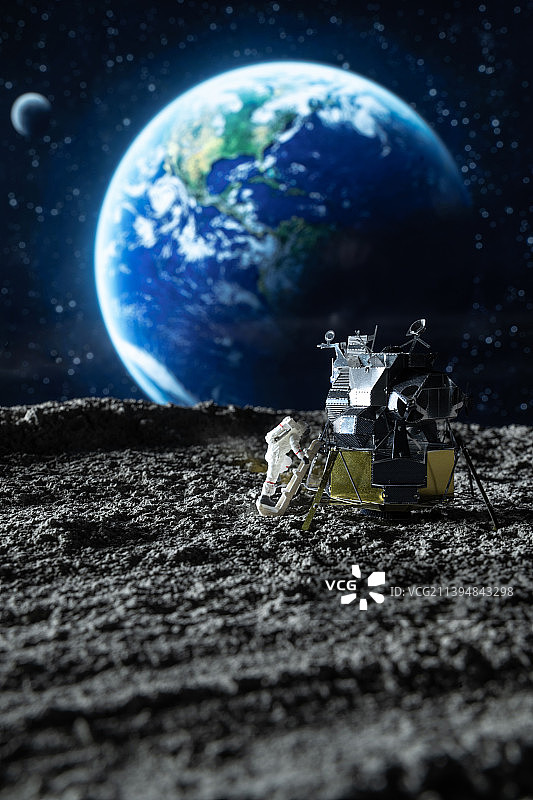 宇航员建立空间站图片素材