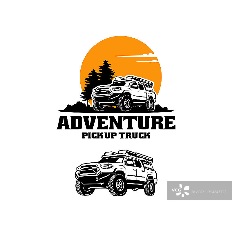 皮卡车探险Logo设计图片素材