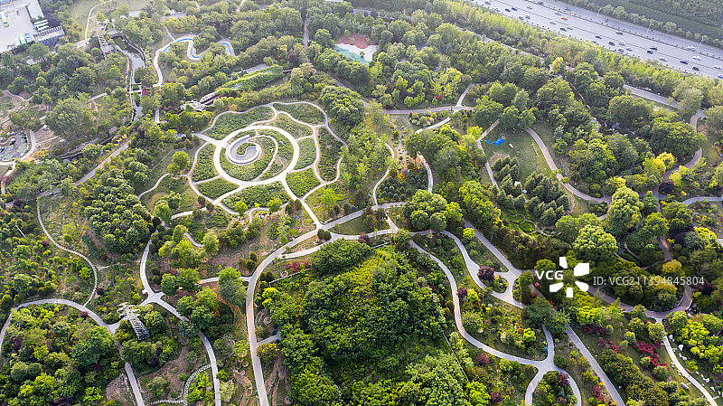 西安植物园航拍图片素材