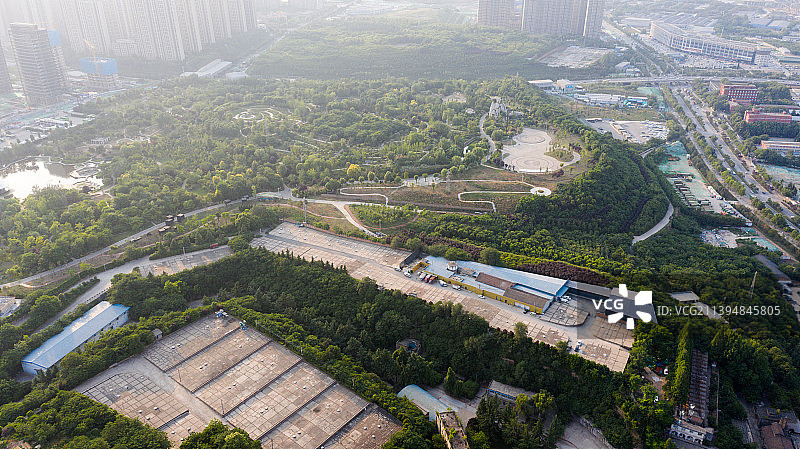 西安植物园航拍图片素材