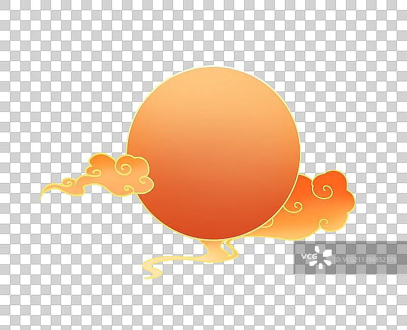 中秋的满月、国潮风卡通素材图片素材