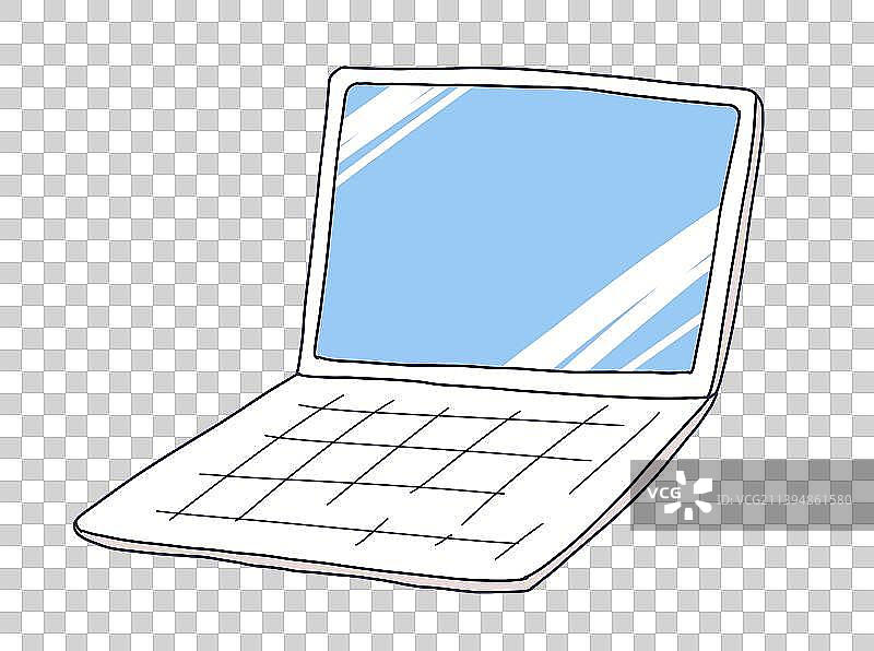 元素：简笔画笔记本电脑图片素材