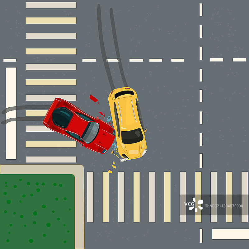两车相撞交通事故图片素材
