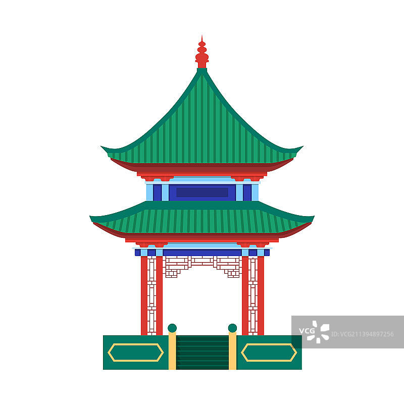 中国园林建筑或凉亭图标图片素材