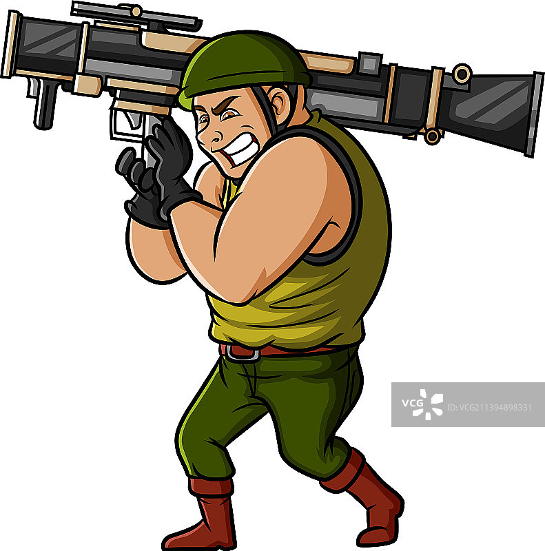 士兵正在用火箭筒射击图片素材