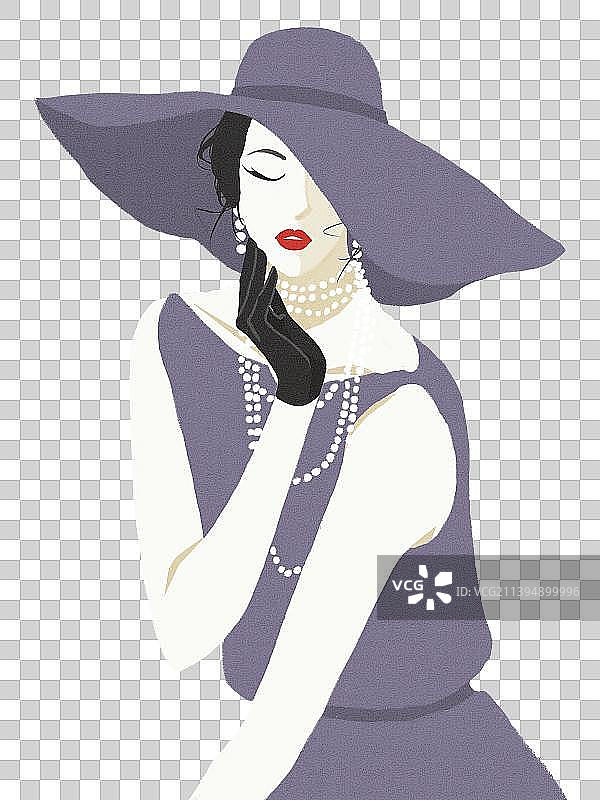 扁平风年轻美丽优雅气质女人图片素材