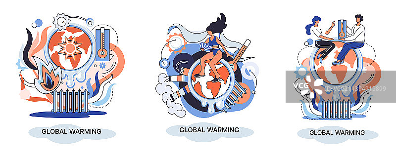 全球变暖的隐喻：人类与气候变化图片素材