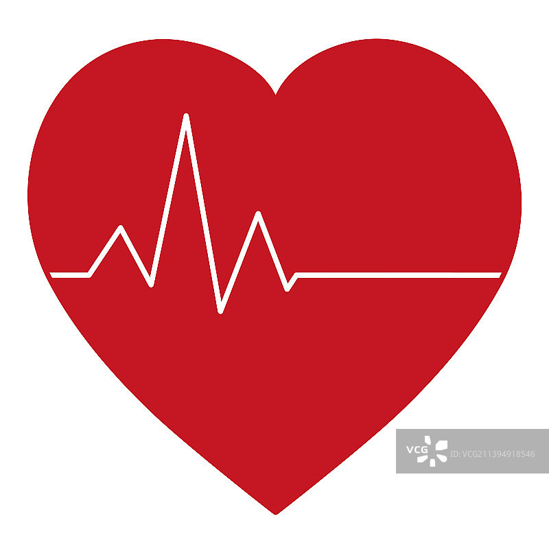 红色爱心白色脉冲浅色背景图片素材