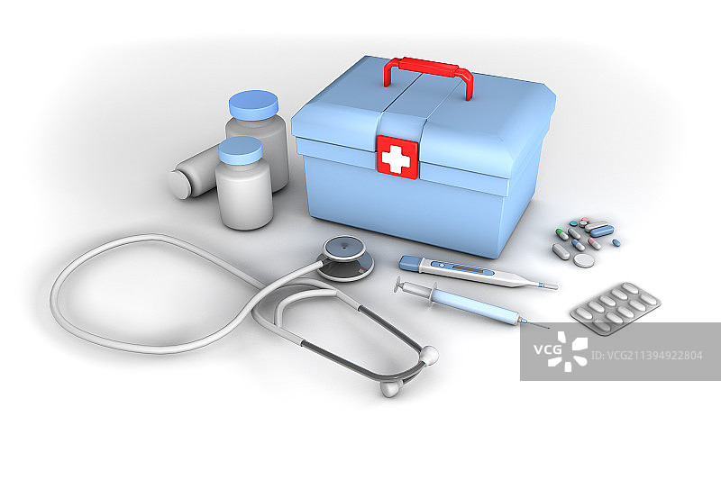 白底上的医疗用品图片素材