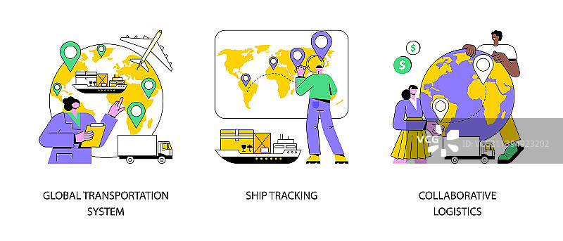 国际配送服务概念抽象图片素材