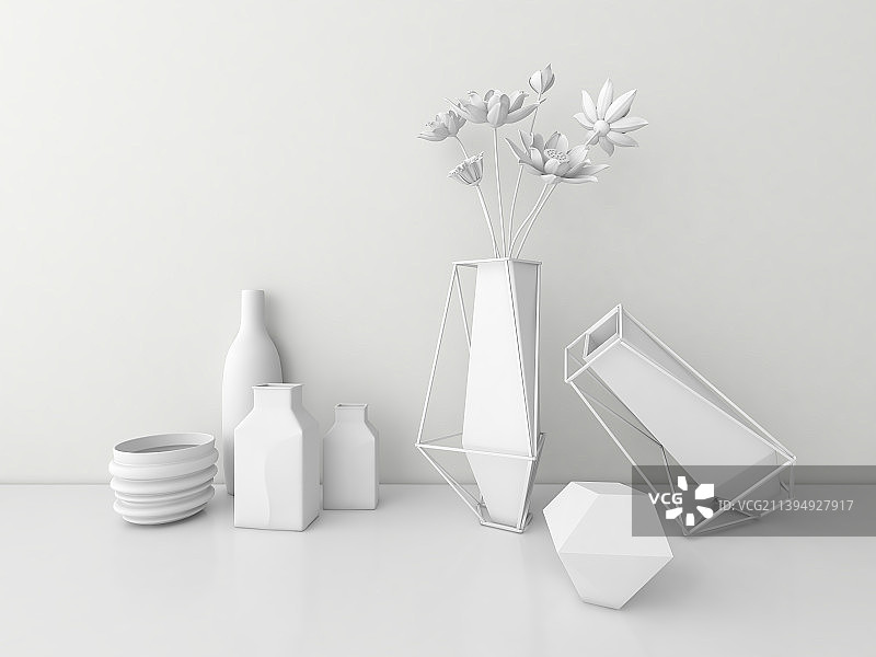 花瓶组合静物场景图片素材