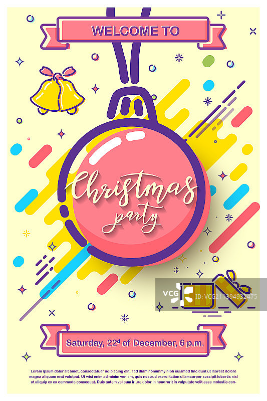 圣诞派对邀请函设计模板图片素材