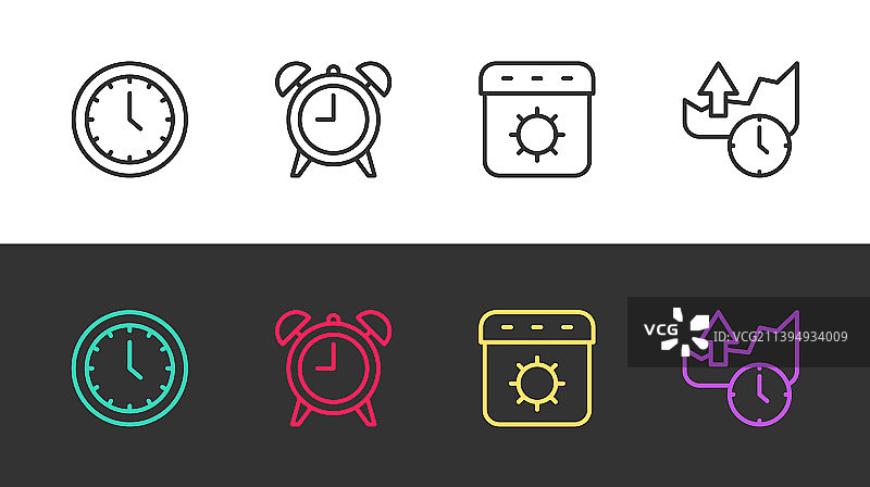 夏季日历闹钟时间线时钟图片素材