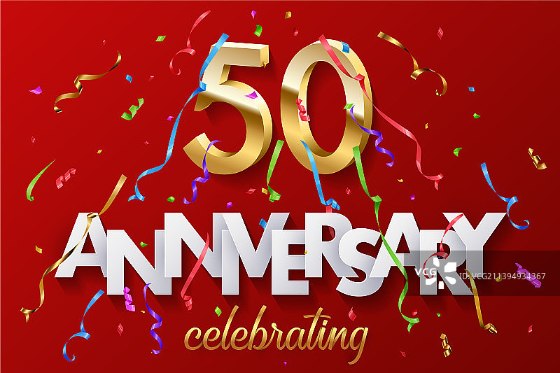 金色数字50周年纪念文本图片素材