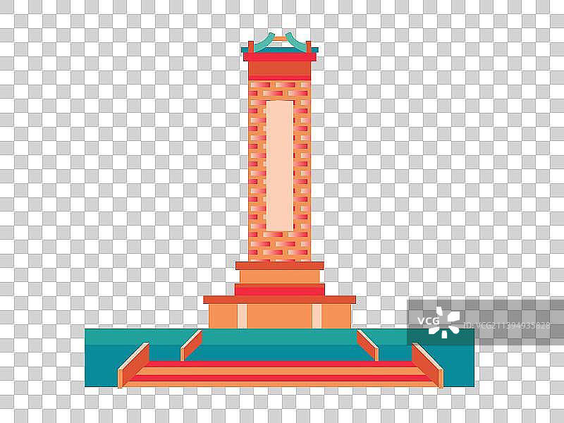 矢量插画北京地标建筑人民英雄纪念碑图片素材