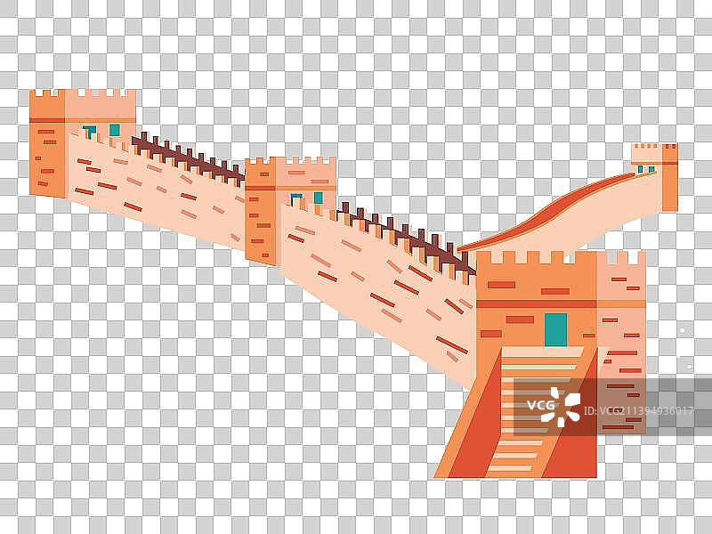 矢量插画北京地标长城风光图片素材