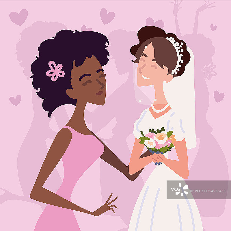 婚礼伴娘和新娘图片素材