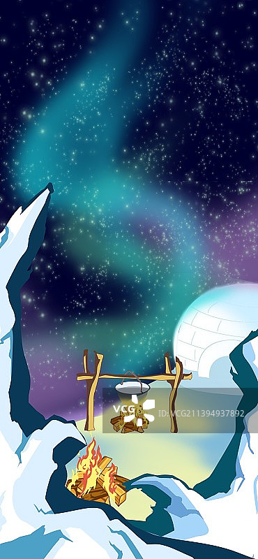 二十四节气小寒大寒插画图片素材