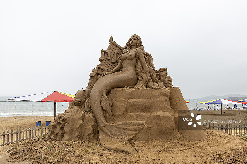 大连金石滩公园地质公园沙雕图片素材