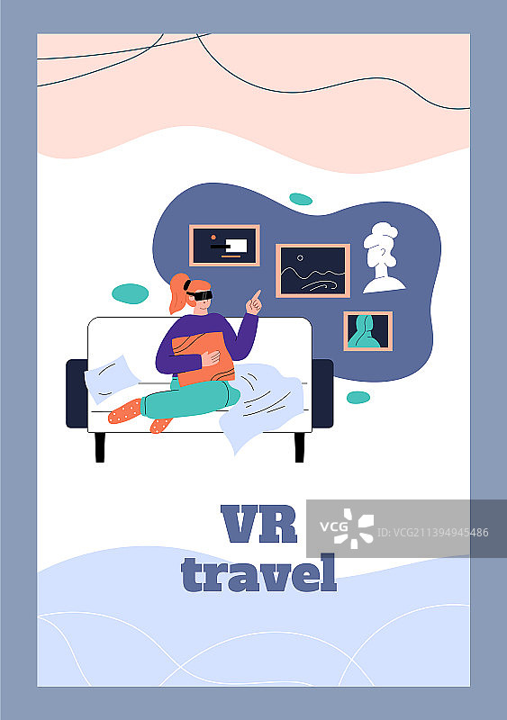 VR旅行模拟App banner或海报模板图片素材