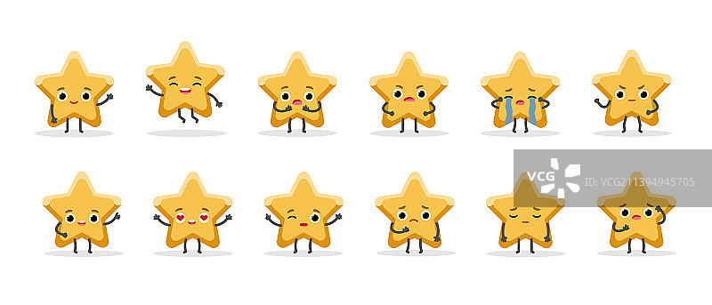 可爱的情感金星角色套装图片素材