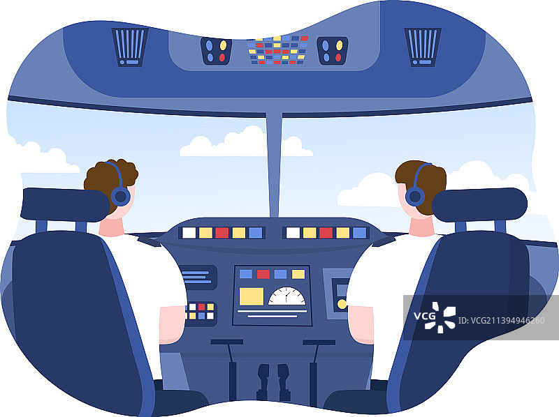 飞机驾驶舱与飞行员图片素材