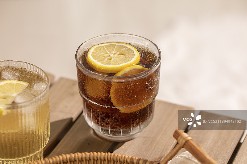 加冰的柠檬可乐|冻柠乐图片素材