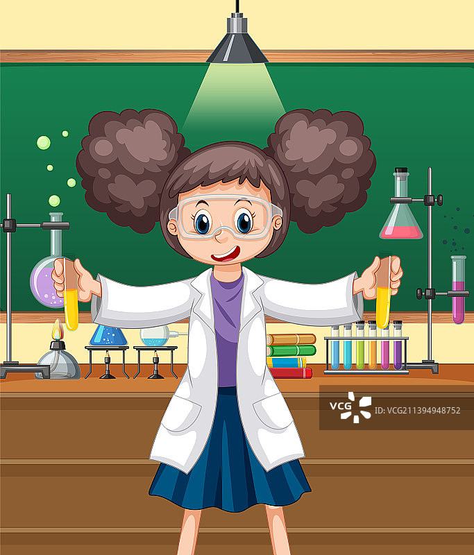 实验室卡通科学家场景图片素材