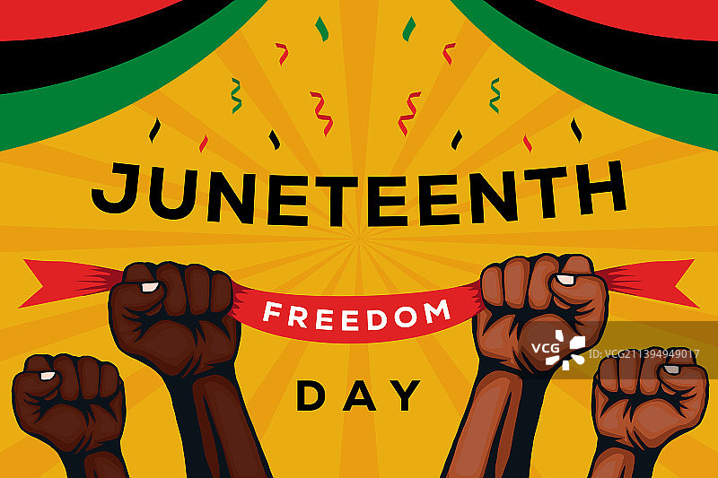 带有强力拳头的六月节设计背景图片素材