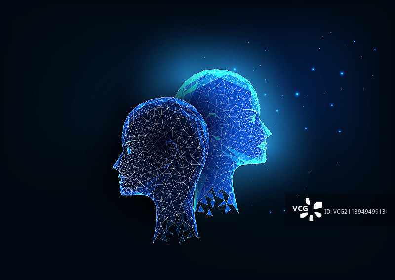 未来主义双相情感障碍概念发光图片素材