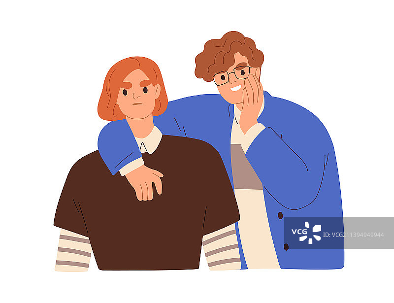 男人八卦散布谣言图片素材