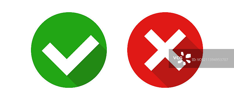 现代对勾和叉号图标图片素材