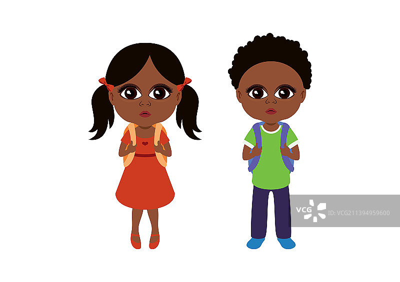 儿童非洲学校可爱图标图片素材