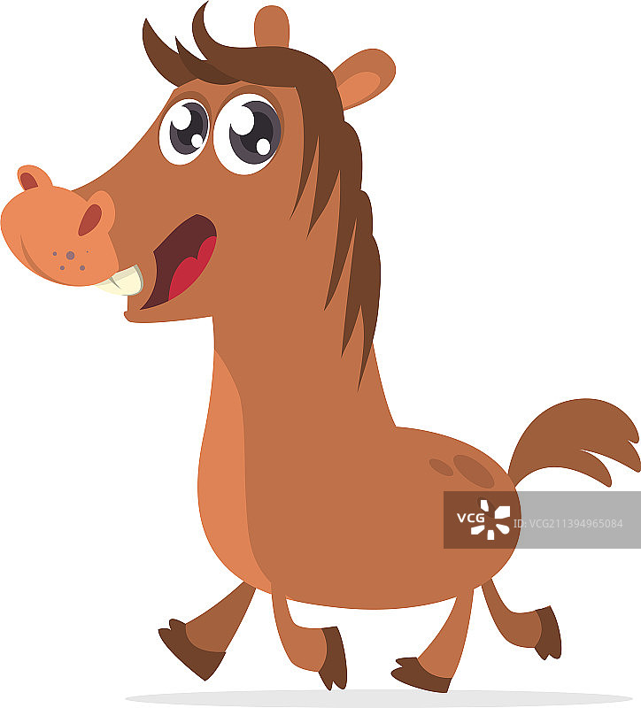 栗色纯种马卡通形象图片素材