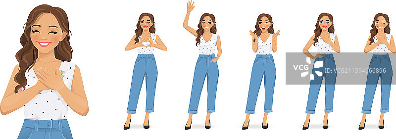 穿着休闲风格服装的女人图片素材