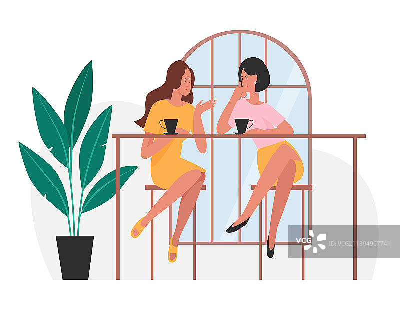 女性朋友喝咖啡图片素材
