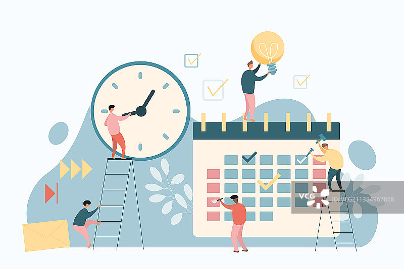 员工使用日历进行组织图片素材