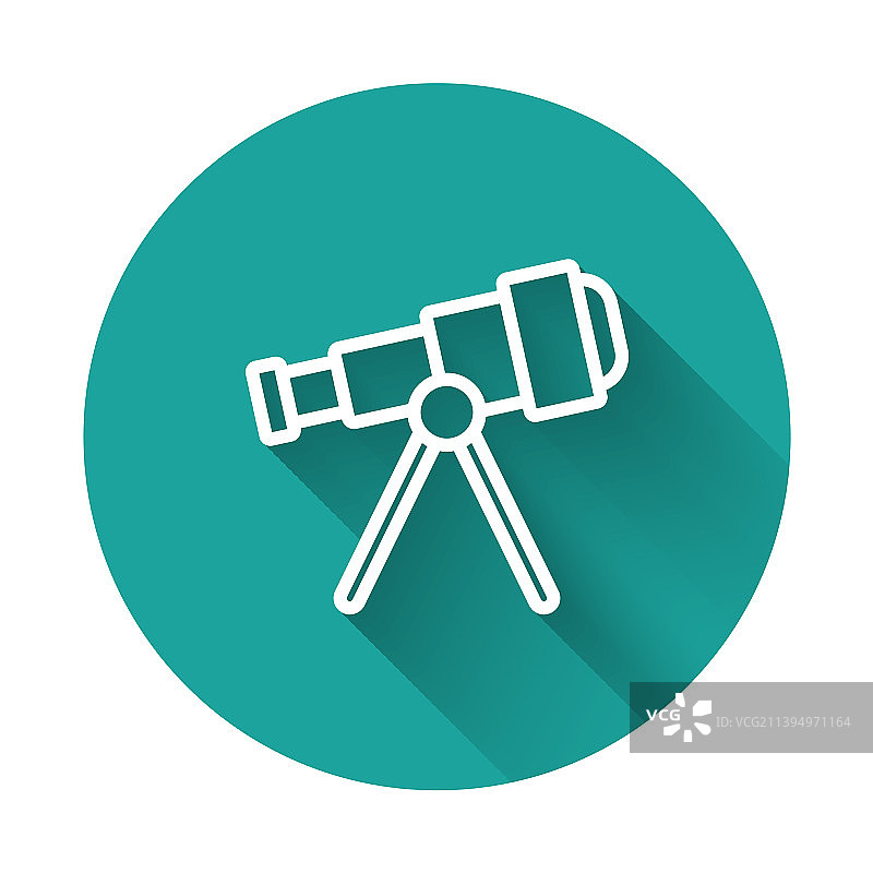 白色线条望远镜图标图片素材