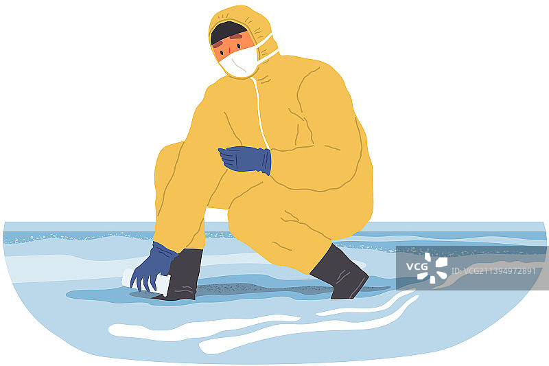 身穿防护服的科学家采集样本图片素材