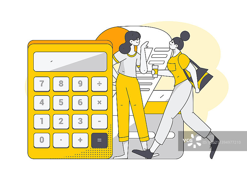 查看信用卡的人物扁平矢量概念运营插画图片素材