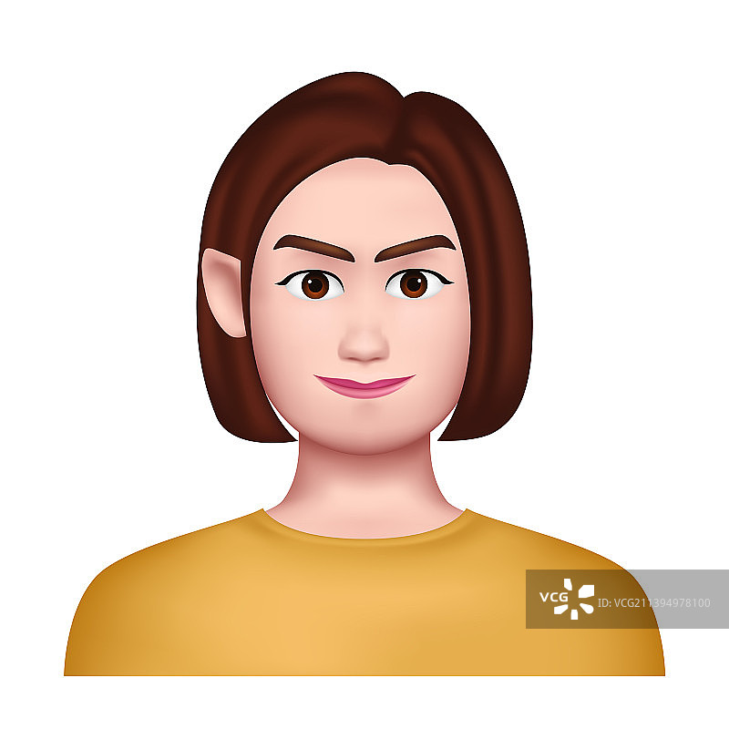 3D彩色女性头像图片素材