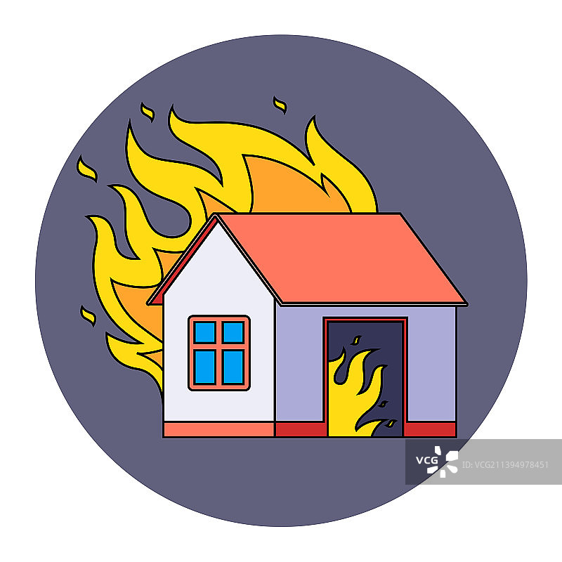 被烧毁的私人住宅图片素材