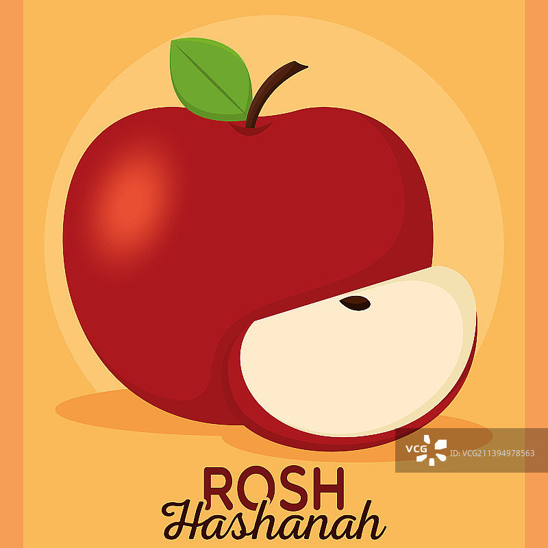 苹果犹太新年海报图片素材