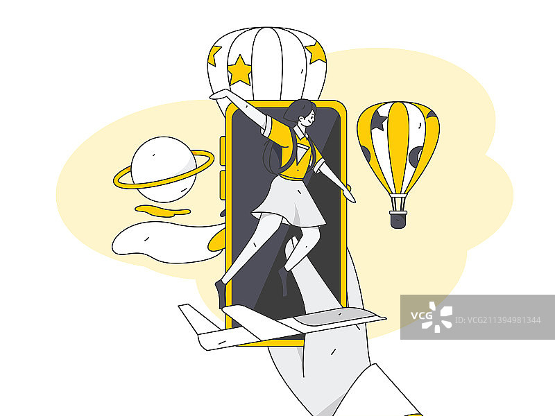 节假日旅游出行人物互联网背景矢量插画图片素材