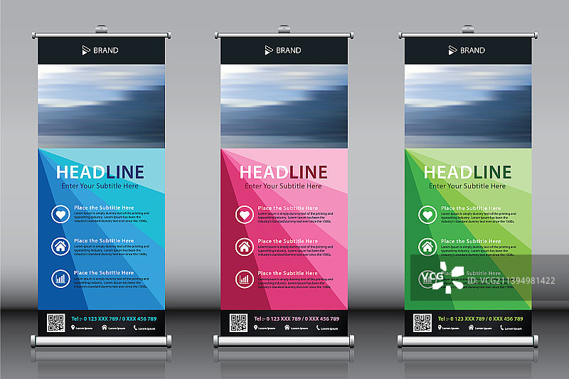 带有图像的蓝绿色粉色banner图片素材