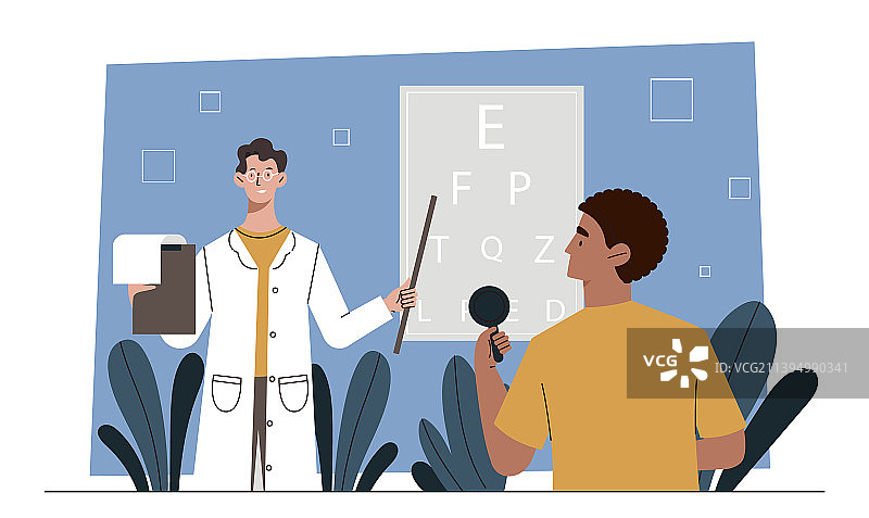 眼科医生检查视力图片素材