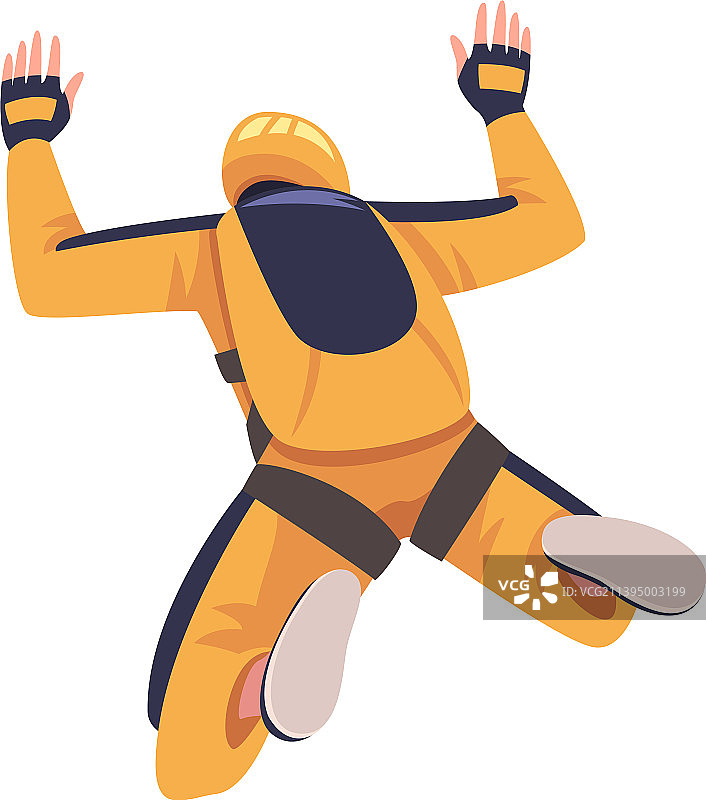 男人跳伞和自由落体图片素材